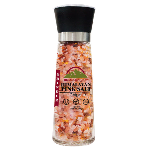 Pink Salt + Red Crushed Pepper Large Glass Grinder - 0.78 lbs. | Himalayan Chef